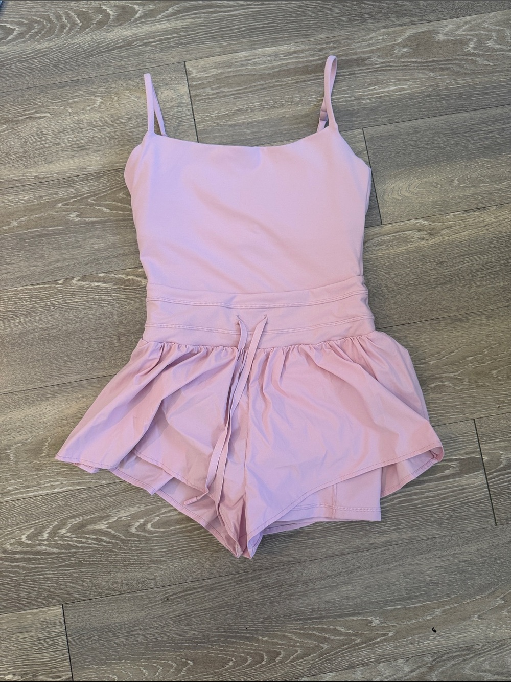 POPFLEX Light Pink Romper with Skirted Shorts